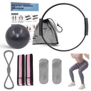 13.5인치 매직 서클 미니 볼 저항 밴드 프리미엄 액세서리가 포함된 여성용 Wavar 필라테스 에센셜 키트, 운동 가이드와 함께 집에서 시작하는 운동을 위한 링 세트
