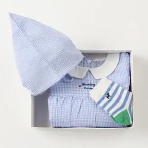 [롯데백화점]블루독베이비 BL큐티체크바디수트+양말출산선물세트 46170-040-11 46114-810-08 출산백일돌선