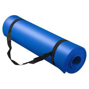 보징 요가 매트, 두꺼운 NBR, 다목적, 멀티컬러 옵션, 휴대용 가방 및 스트랩 포함, 파란색