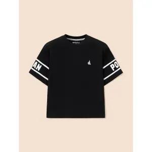 [BEANPOLE KIDS] 레터링 포인트 반소매 티셔츠  블랙 (BI6342U115)