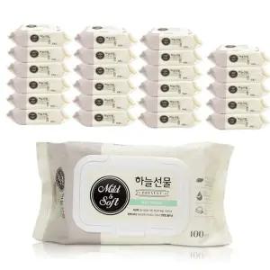캡형 하늘선물 물티슈 캡형100매 휴대형 아기 x1박스(24개)