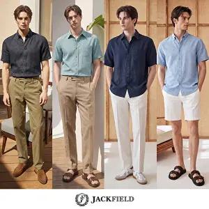 [잭필드]26SS 남성 썸머 린넨 라이크 반팔 셔츠 4종