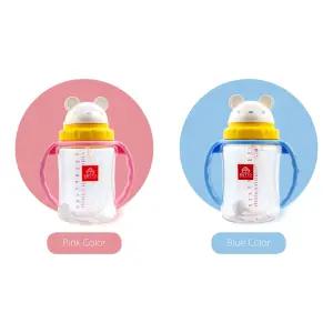 아기양손빨대컵 실리콘 원터치뚜껑 손잡이 역류방지 AKA7+2lCI