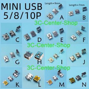 10PCS 미니 USB 유형 B 5 핀 8PIN 암 소켓 꼬리 충전 용 수직/수평 DIP 잭 커넥터 MP3 SMT