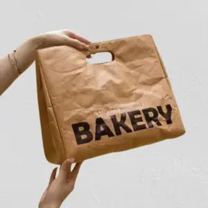 유니크 종이 런치백 빵 도시락 백 가방 보온 보냉 봉투