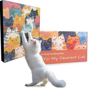 아트 캣 스크래치 패드 실내 고양이용 벽 16.54x11.81x1.18 인치 양면 사용 모든 품종과 크기에 맞는