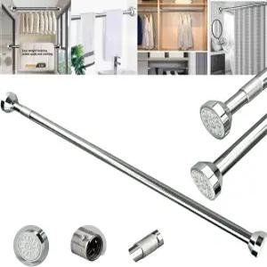 XLRPAT 옷장 폴 직경 2인치 조절 가능한 스프링 텐션 캐비닛 304 스테인리스 스틸 창문 녹슬지 않음 및