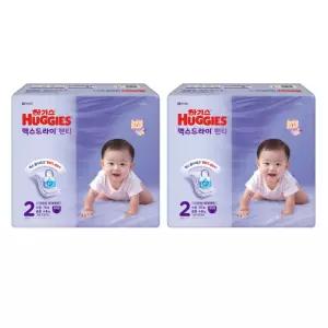 하기스 2025 맥스드라이 공용 2단계 76매X2팩 (팬티형 소형)