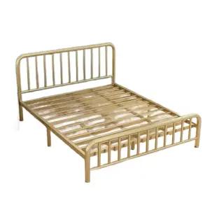 철제 침대프레임 골드 싱글 더블 견고한 내구성 구조 강한 금속침대 프레임