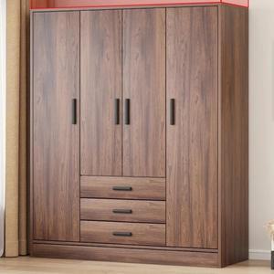 빈티지 월넛 옷장 간편 조립 공간 절약형 소형 침실 수납장 행거형 정리함 임대방용