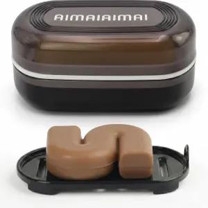 여행용 비누 용기 누수 방지 상자 탈착식 배수층이 있는 홀더 캠핑 헬스장용 휴대용 케이스블랙