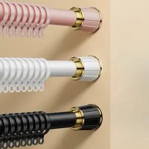 긴 압축봉 무타공 커텐봉 암막 4m 원형 길이조절 신축