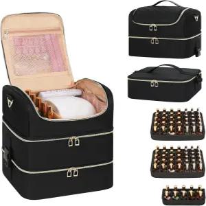 네일 폴리쉬 정리함 및 타투 여행 케이스 3겹 보관 가방 86100개 이상의 병 휴대용 용품 테크 키트 박스