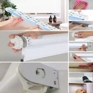 접착식 암막블라인드 두꺼운 암막커튼 베이지 컬러 간편한