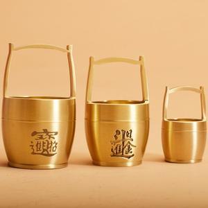 행운의 황동 금통, 풍수 양동이, 부 장식 공예 홈 데스크탑 선물 기념품, 1PC