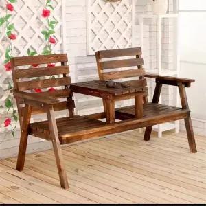 원목 야외정원 전원주택 야외용 블랙 벤치 가든  휀스 테이블 옥상 조립식