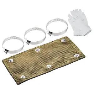 호환  배기 열 차폐판 6인치 X 12인치 티타늄 파이프 차폐판 스테인리스 스틸 클램프 포함 1350도까지 열