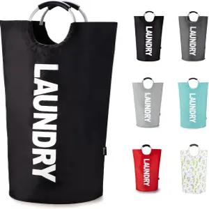 Caroeeas 90L 세탁 바구니 13가지 색상 방수 패딩 처리된 손잡이가 있는 가방 옷 잘 서고 접을 수 쉽게