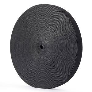 재사용 가능한 와이어 관리 롤 나일론 고정 케이블 스트랩 Xnakko 1 9cm 3/4인치 양면 앤 루프 테이프 블랙 25야드