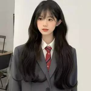 자연스러운 긴머리 여성 헤어 스타일 긴웨이브 매쉬 통