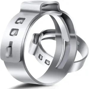 50팩 3/4인치 PEX 신치 클램프 링 304 스테인리스 스틸 크림프 핀치 스텝리스 싱글 이어 호스 튜브 파이프