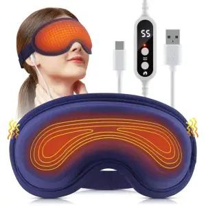 온열안대 보온 안대 눈 마스크 가열 진동 마사지 수면 차단 압축 전기 마사지기 피로 USB 충전식