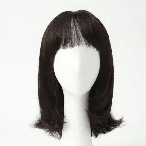 [오너클랜]TBZ 중단발 C컬펌 다크브라운 통가발 헤어가발 헤어용품
