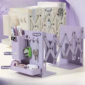 펜 홀더 와 보관 상자가 포함된 견고하고 절약형 6개 접이식 세트 공간 다재다능한 데스크탑 북엔드