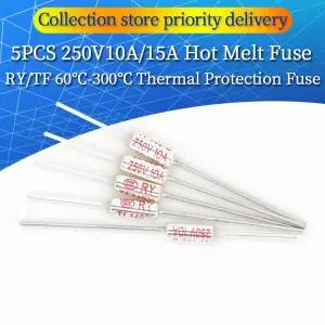 유리관퓨즈 휴즈 온도 RY 15A 250V Tf 열 퓨즈 65C 85C 100C 105C 110C 120C 130C 152C 165C 172C 185C 192