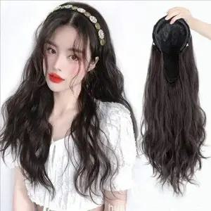 [골드스마일]자연 여성 반가발 웨이브 여성 긴 헤어밴드 가발 데일리 볼륨