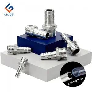 유리관퓨즈 휴즈 304 스틸 육각 파이프 호스 바브 리듀서 어댑터 BSPT 수나사 6-52mm 18-1인치 BSPT로 에어