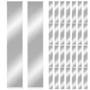 GLIHCTP 30PCS 심 재고 모음 304개의 스테인리스 스틸 스트립 10 사이즈의 얇은 금속 주방 트림 틈새 충전