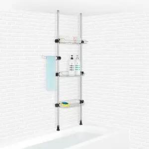 욕조선반 H-기둥식욕조위선반 400 3단 욕실사각 선반대 수건장