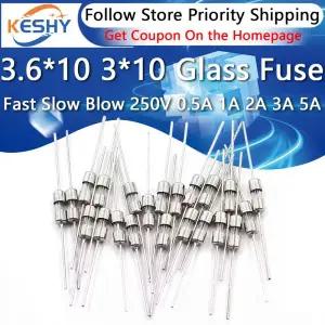 유리관퓨즈 휴즈 20개 36x10 3x10 4x11 유리 퓨즈 고속 블로우 250V 05A 1A 2A 3A 315A 4A 5A 63A 10A 15A