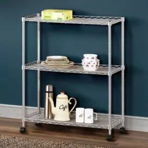 베란다수납장 실버메탈랙 3단 베란다 조립형선반 수납 다용도실 랙