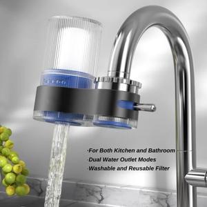 세척 가능한 세라믹 코어가 장착된 수돗물 정수 필터는 주방 수도꼭지에 맞으며 교체 2개와 통풍기가 포함