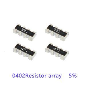 100pcs 0402*4 8P4R 2*4P SMD 네트워크 저항 어레이 0 4.7 5.1 10 22 33 49.9 1K 2K 3.3K 470K 옴 0R~1M