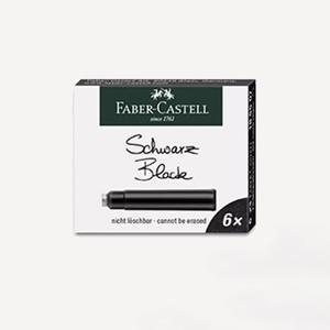 파버카스텔 만년필 잉크 카트리지 6개 유럽 표준 리필 액세서리 블랙 블루