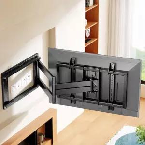 벽걸이 TV 브라켓 선정리 모니터 대형 숨기기 상하좌우 티비거치대 무타공 셋톱박스 풀모션