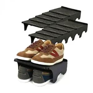 신발정리대 10P 더블형 신발장 수납 슈즈렉 블랙