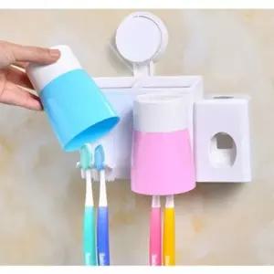 욕실 칫솔 치약 거치대 디스펜서 양치컵 세트 1P