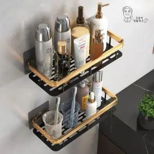 욕실 선반 무타공 수납 정리대 골드 물빠짐 거치대