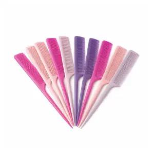 휴대용 미니 꼬리빗 10P 컬러 머리빗 미용실 커트빗