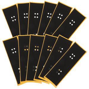 SUPVOX 12개 핑거보드 그립 테이프: 핑거 스케이트보드 데크용 천공 폼 스티커 - 38x110mm, 8개의 구멍 포함 강력한 교체품