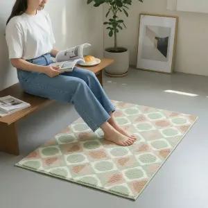 자카드 욕실매트 현관발매트 인테리어 러그 50x80 블루 1개