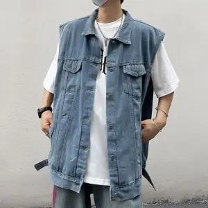 남친 청 데님 민소매 조끼 와이드 봄가을 루즈핏 패피3