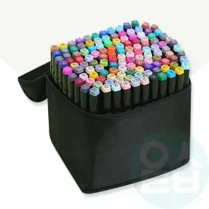 [셀러에이드]120색 디자인 마카펜 세트 트윈 타입 미술용 마커펜 색연필 구성