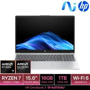 HP 옴니북 3 15-fc0731AU 16GB램 (SSD 1TB) 15.6인치 FHD 최신 AI 노트북R7 7730U 사무용 업무용 노트북