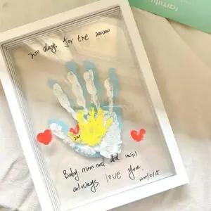 가족 손도장 커플 액자 손바닥 diy 키트 세트 원목 추억 수제 친구 선물 스탬프