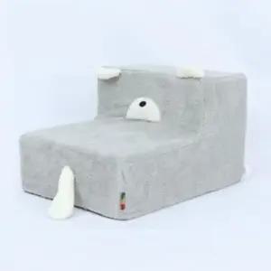 펫스텝 강아지 테일 스텝 2단 그레이 반려견 논슬립 계단 1P